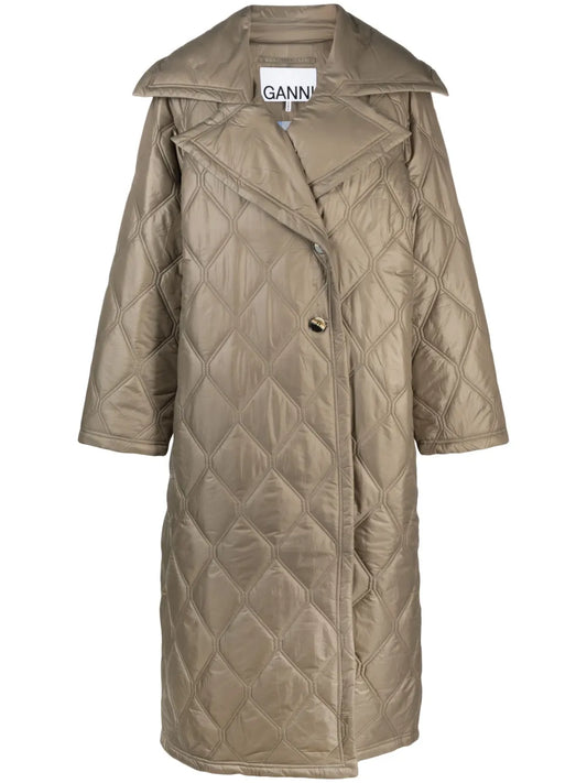 Quilted Recycled-Shell Coat