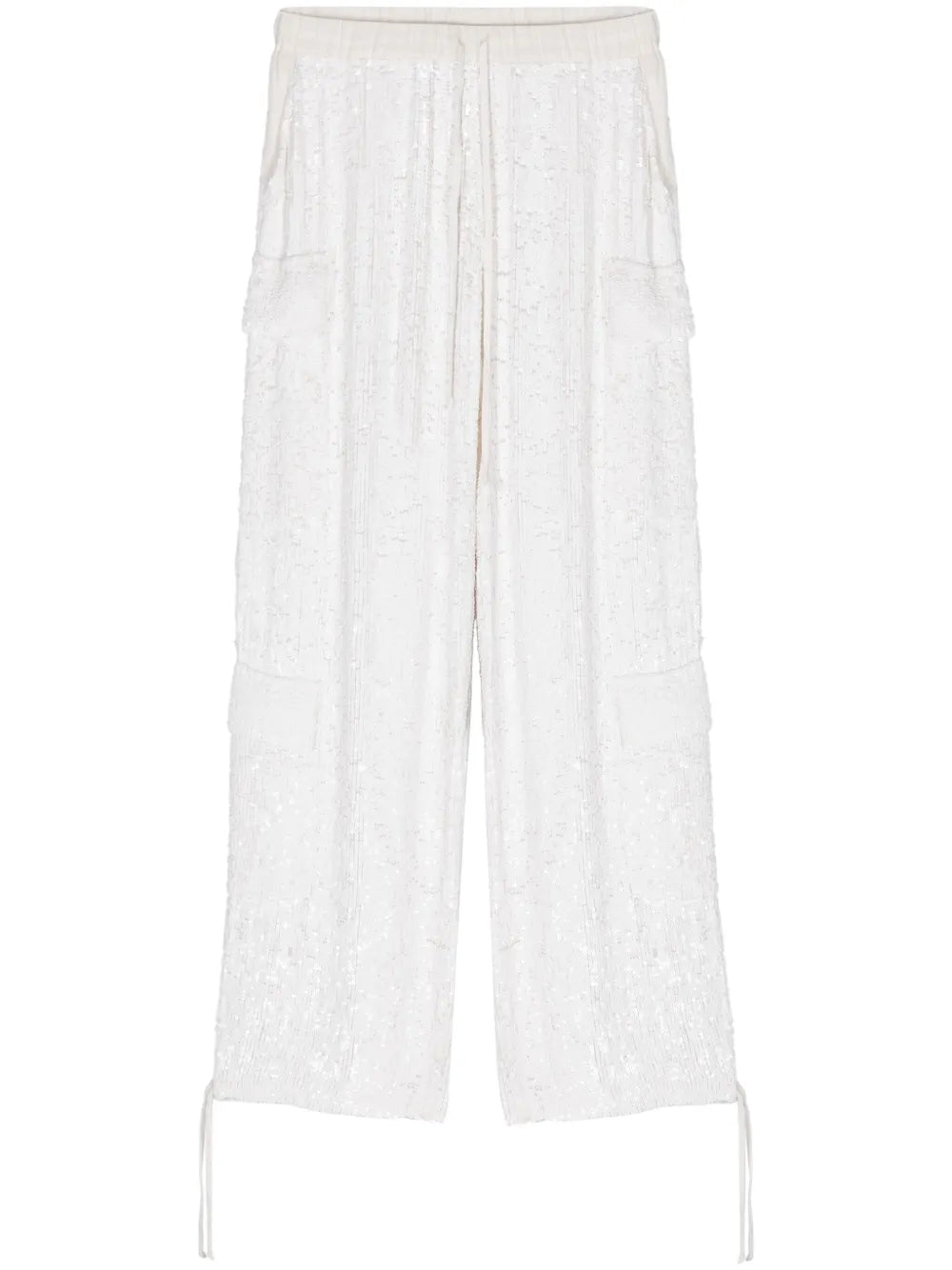 Sequinned Drawstring Cargo Trousers