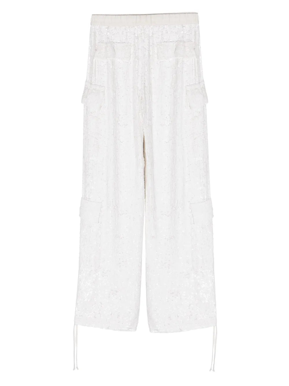Sequinned Drawstring Cargo Trousers