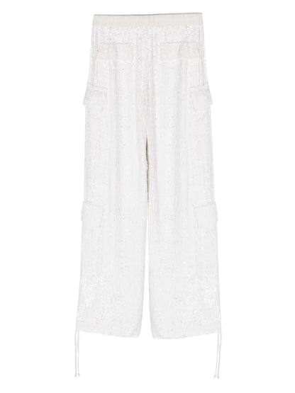 Sequinned Drawstring Cargo Trousers