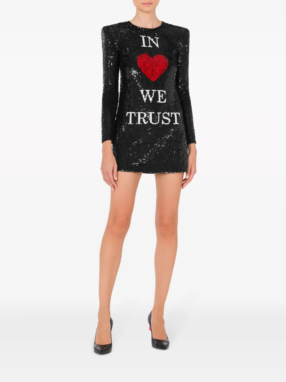 In Love We Trust Sequin-Embellished Minidress
