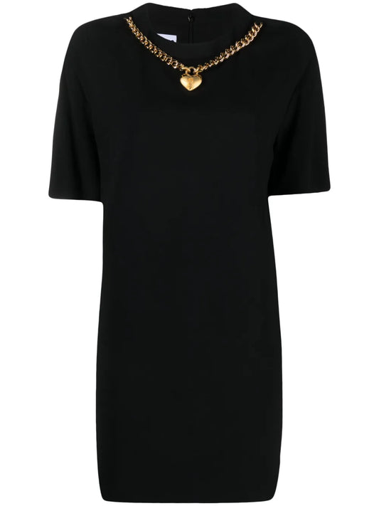 Heart-Charm Crepe Minidress