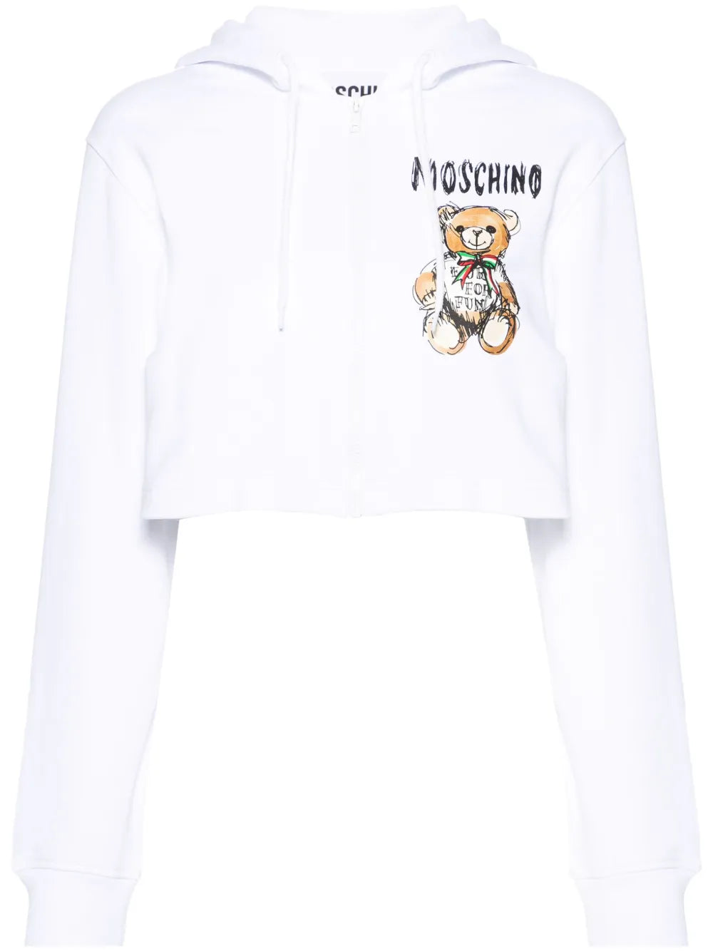 Teddy Bear-Print Zip Hoodie
