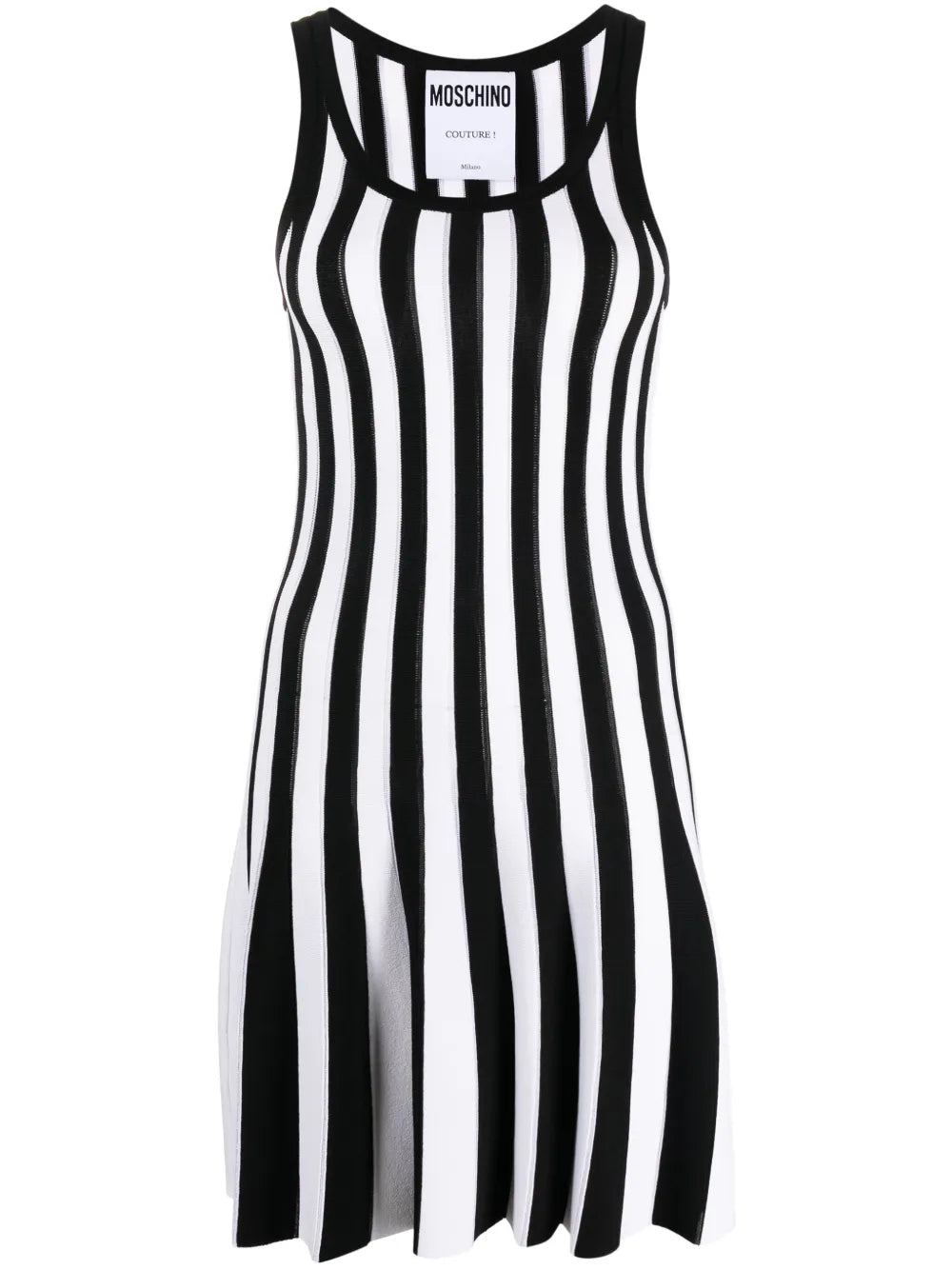 Striped Ribbed-Knit Minidress