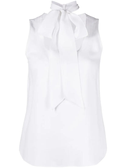 Bow-Detail Sleeveless Blouse