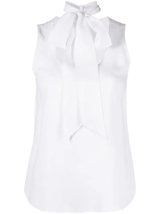 Bow-Detail Sleeveless Blouse