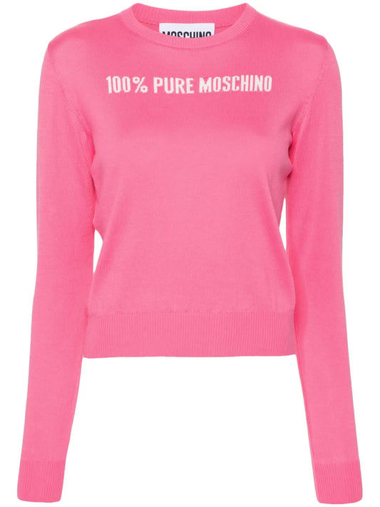 Slogan Intarsia-Knit Jumper