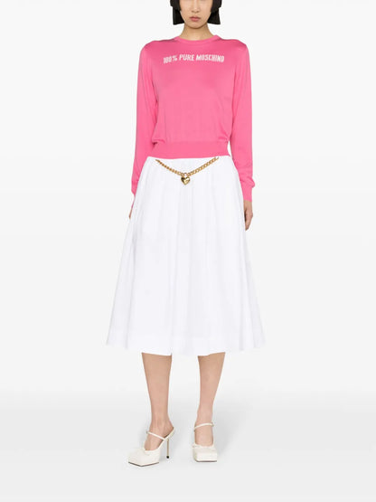 Slogan Intarsia-Knit Jumper