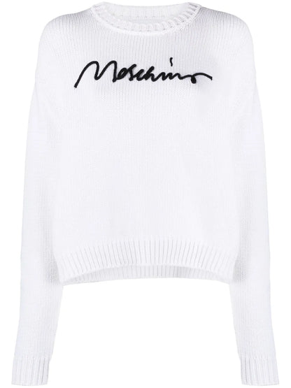 Logo-Embroidered Ribbed Jumper