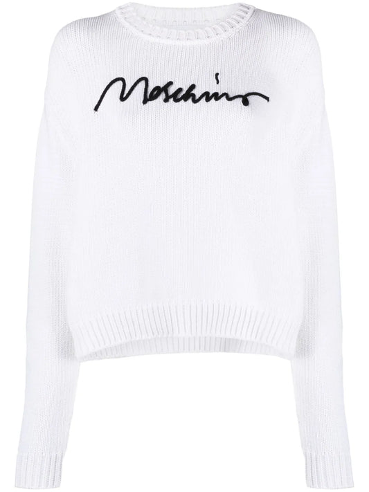 Logo-Embroidered Ribbed Jumper