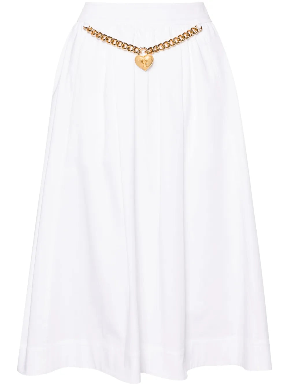 Heart-Charm Ruched Midi Skirt