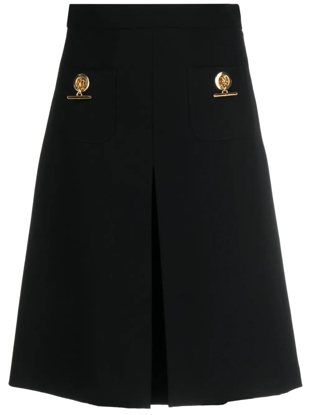 Pleated A-Line Midi Skirt