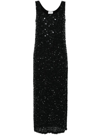Sequinned Sleeveless Midi Dress