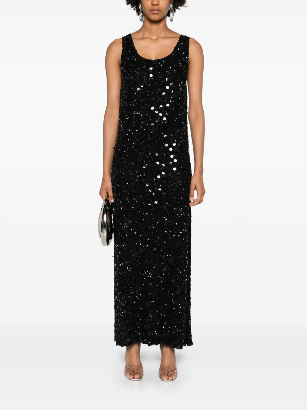 Sequinned Sleeveless Midi Dress