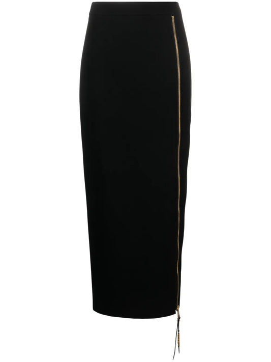 Logo-Lettering Straight Midi Skirt
