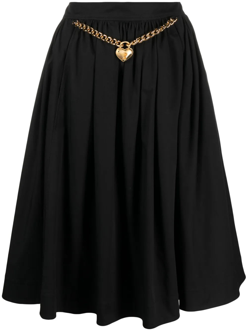 Heart-Charm Ruched Midi Skirt