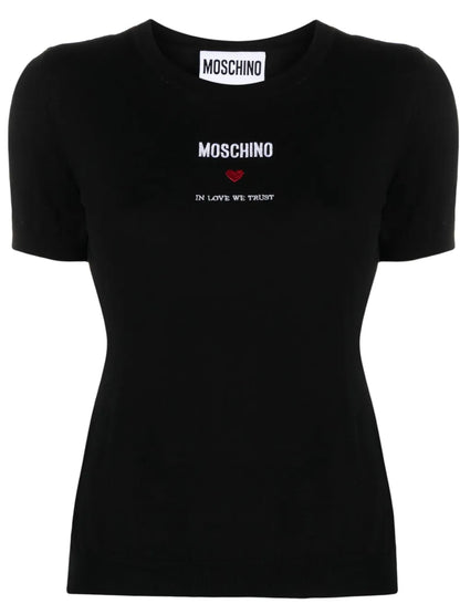 Logo-Embroidered Cotton Knitted Top