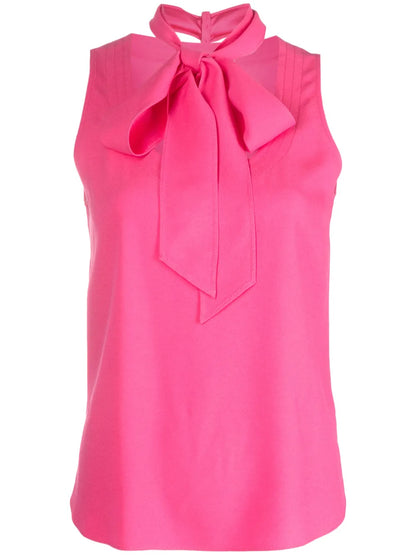 Bow-Detail Sleeveless Blouse