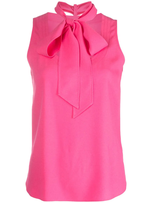 Bow-Detail Sleeveless Blouse