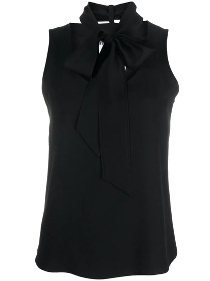 Bow-Detail Sleeveless Blouse