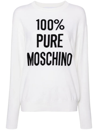 Slogan Intarsia-Knit Jumper