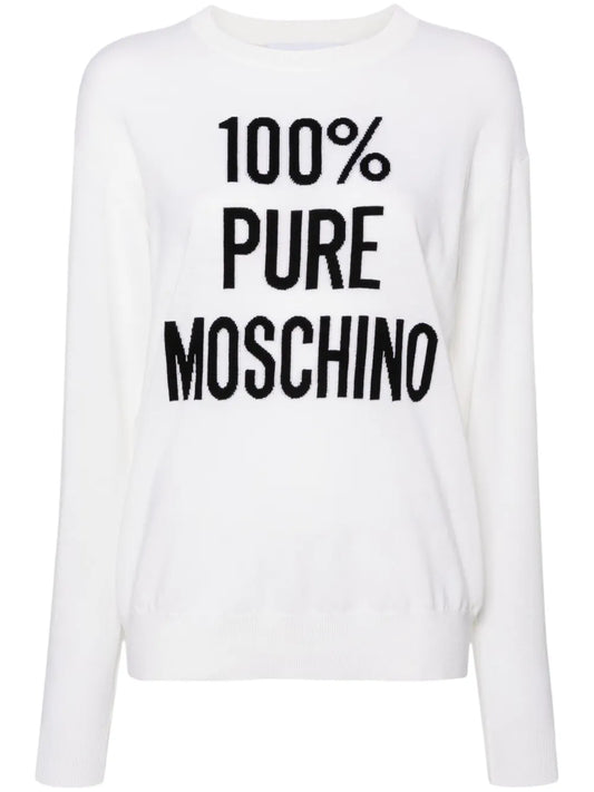 Slogan Intarsia-Knit Jumper