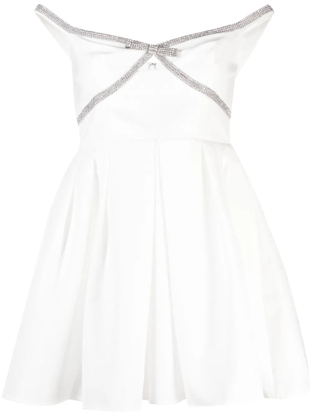 Diamanté-Trim Off-Shoulder Minidress