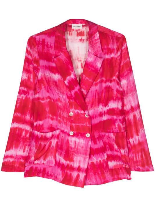 Tie-Dye Double-Breasted Blazer