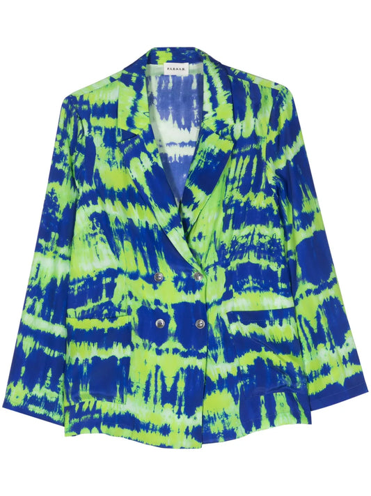 Tie-Dye Double-Breasted Blazer