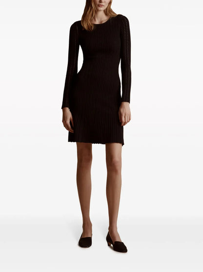 Pointelle-Knit Minidress