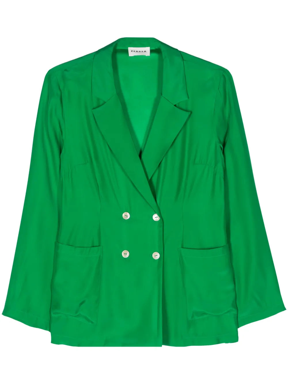 Double-Breasted Silk Blazer