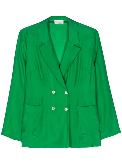 Double-Breasted Silk Blazer