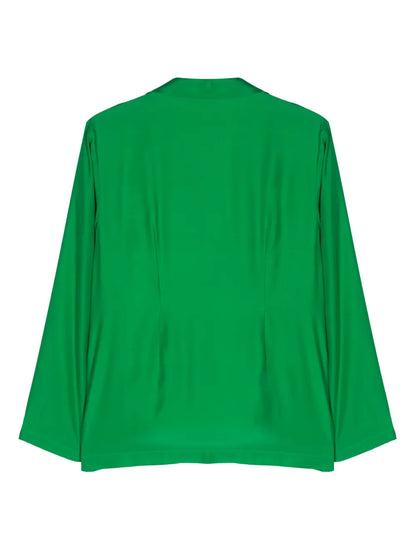 Double-Breasted Silk Blazer