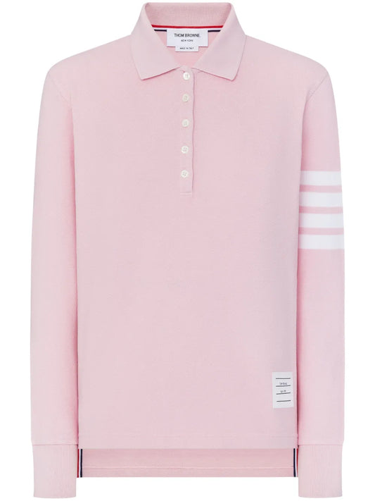 Three-Stripe Long-Sleeved Polo Shirt