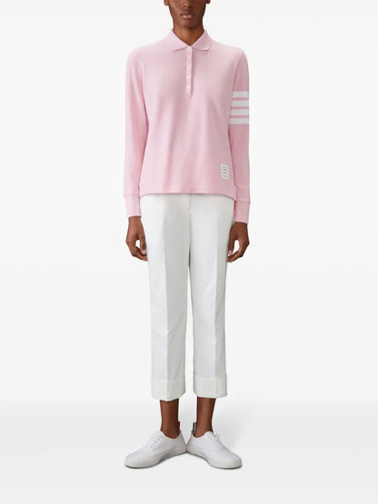 Three-Stripe Long-Sleeved Polo Shirt