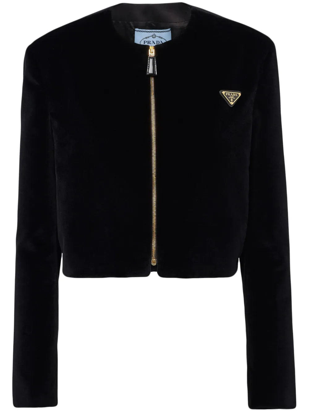 Triangle-Logo Velvet Jacket