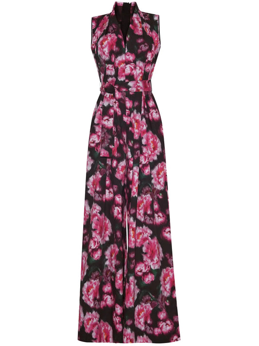 Nansi Rose-Print Poplin Jumpsuit