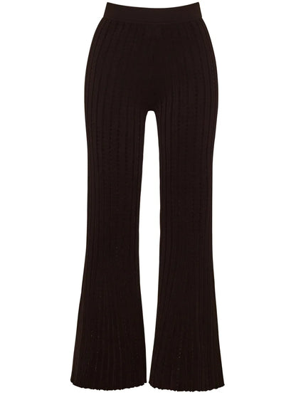 Pointelle Knit Cropped Trousers