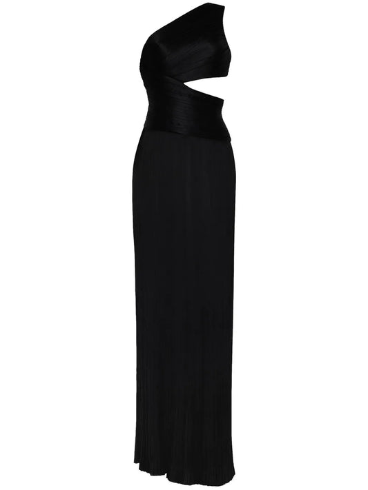 Delphos Pleated Charmeuse Gown