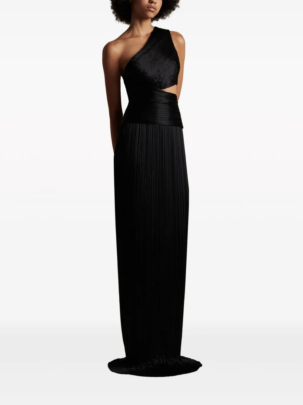 Delphos Pleated Charmeuse Gown