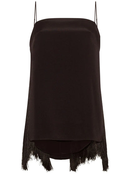 Fringed Silk Vest Top