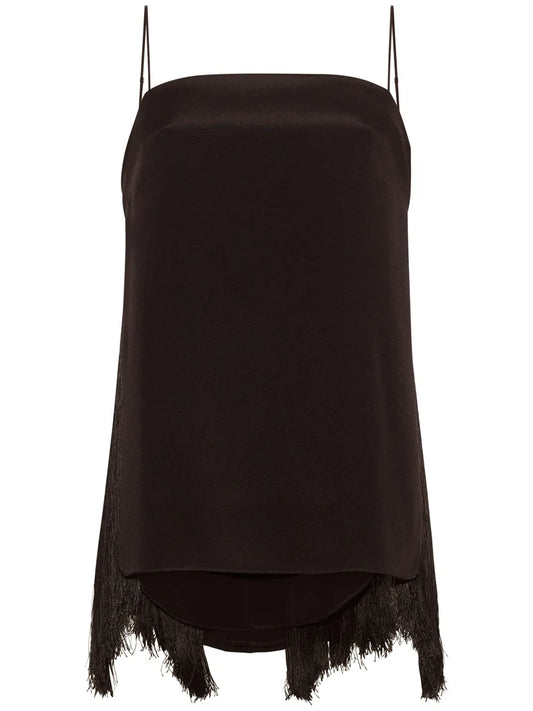Fringed Silk Vest Top