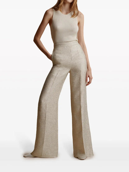 Bettina Metallic Wide-Leg Trousers