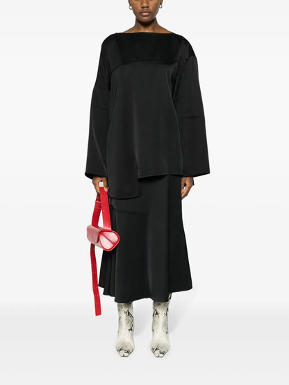 High-Waisted Panelled Midi Skirt