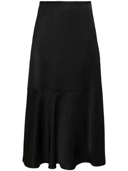 High-Waisted Panelled Midi Skirt