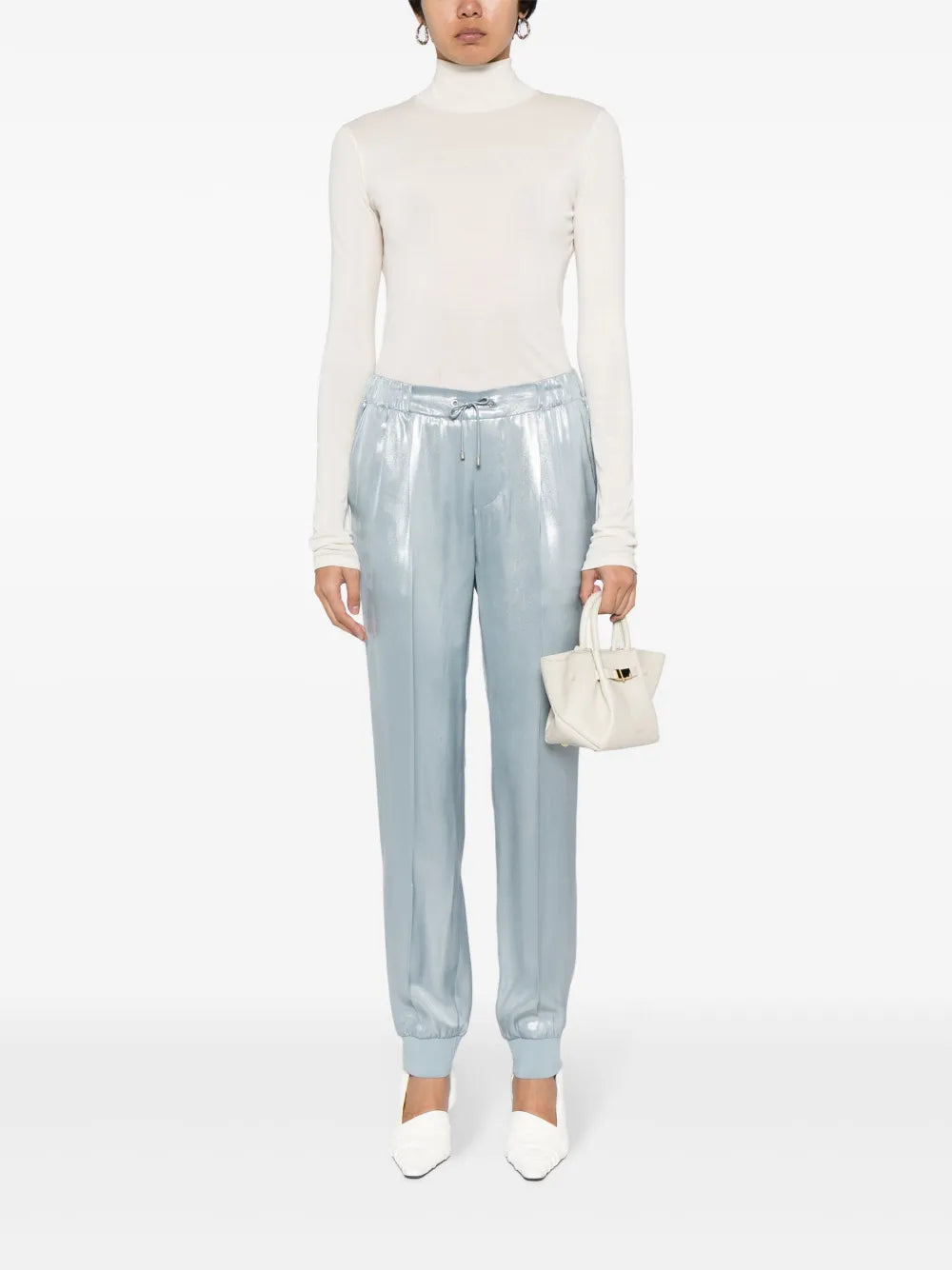 Metallic Slim-Cut Trousers
