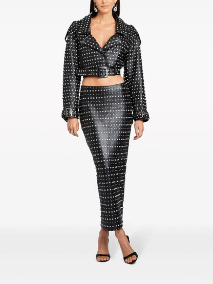 Whitley High-Waist Leather Skirt