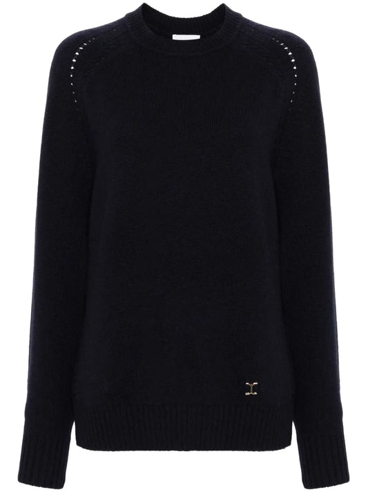 Marcie-Plaque Cashmere Blend Jumper
