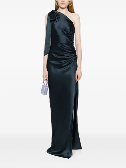 Asymmetric Silk Maxi Gown