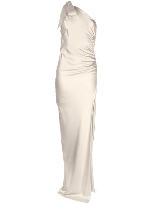 Asymmetric Silk Maxi Gown
